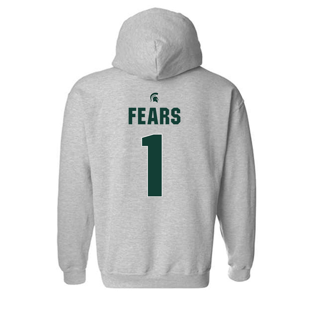 Michigan State - NCAA Men's Basketball : Jeremy Fears - Sports Shersey Hooded Sweatshirt-1