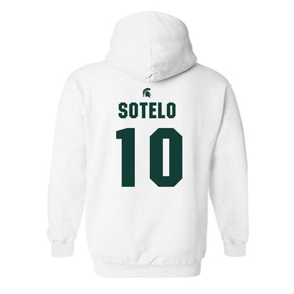 Michigan State - NCAA Women's Basketball : Ines Sotelo - Sports Shersey Hooded Sweatshirt-1