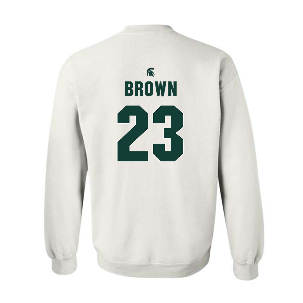 Michigan State - NCAA Women's Basketball : Jalyn Brown - Sports Shersey Crewneck Sweatshirt-1