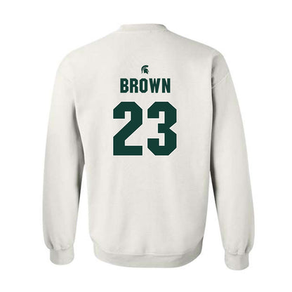 Michigan State - NCAA Women's Basketball : Jalyn Brown - Sports Shersey Crewneck Sweatshirt-1