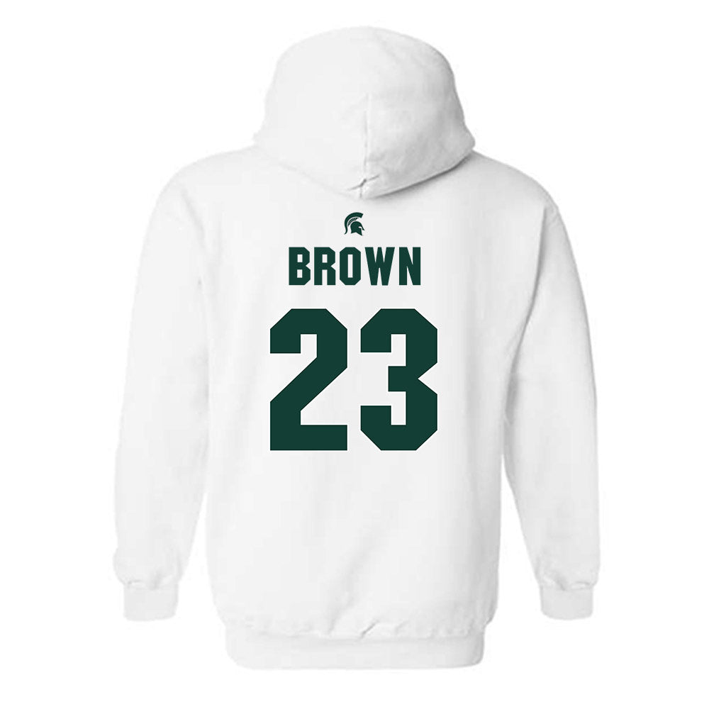 Michigan State - NCAA Women's Basketball : Jalyn Brown - Sports Shersey Hooded Sweatshirt-1