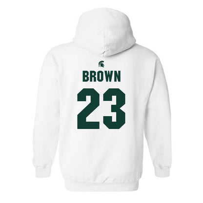 Michigan State - NCAA Women's Basketball : Jalyn Brown - Sports Shersey Hooded Sweatshirt-1