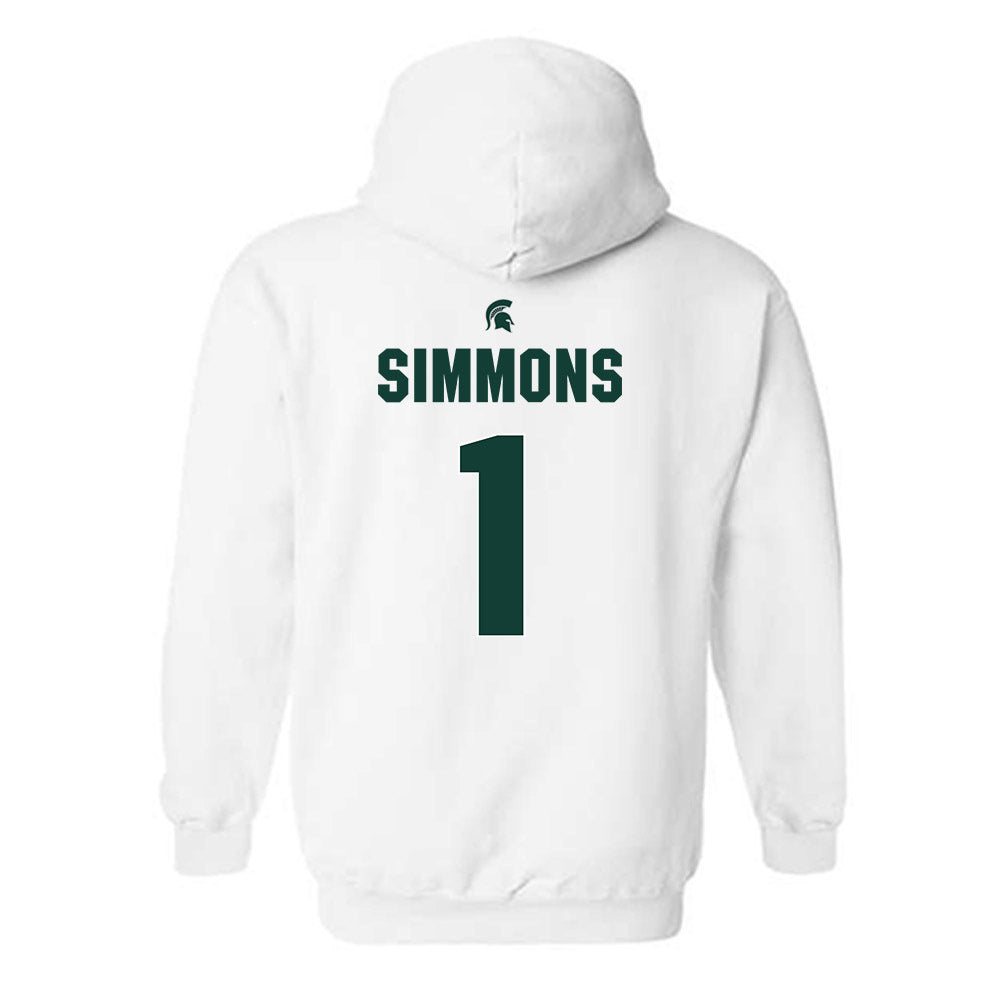 Michigan State - NCAA Women's Basketball : Jaddan Simmons - Sports Shersey Hooded Sweatshirt-1