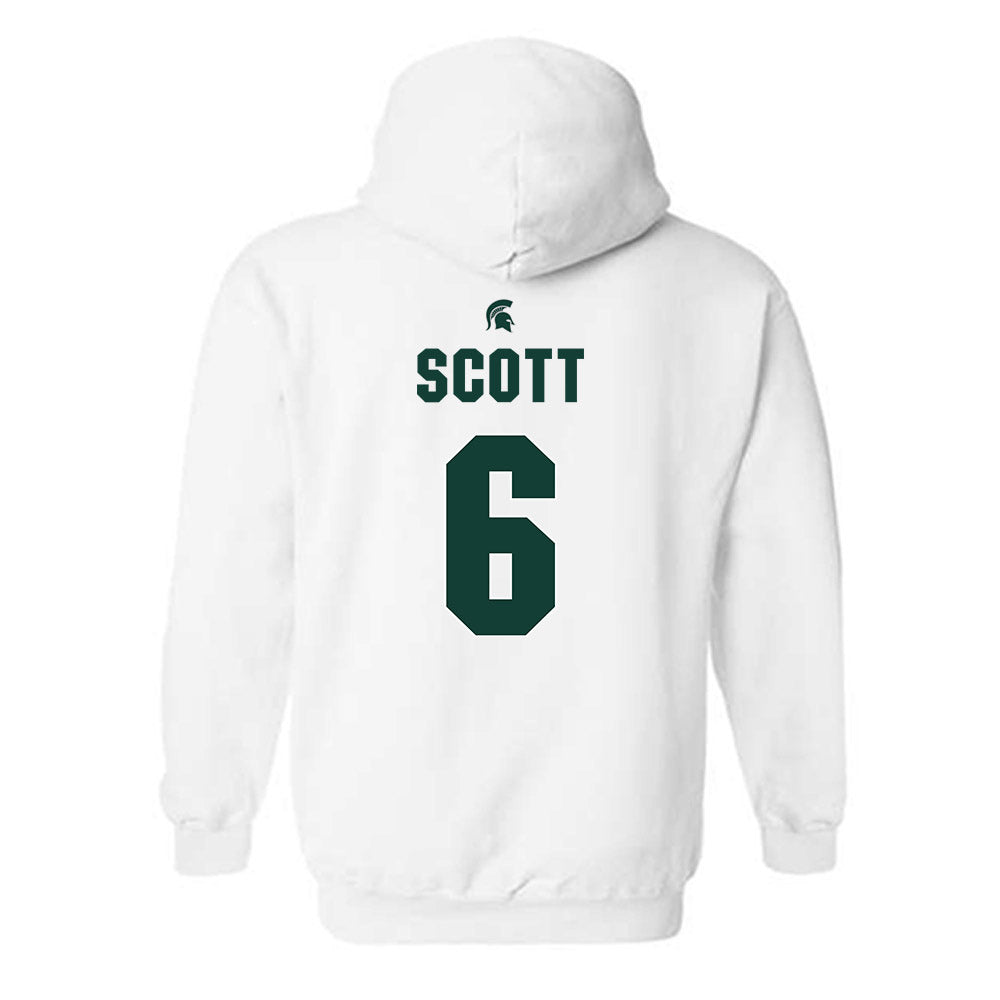 Michigan State - NCAA Men's Basketball : Jordan Scott - Sports Shersey Hooded Sweatshirt-1