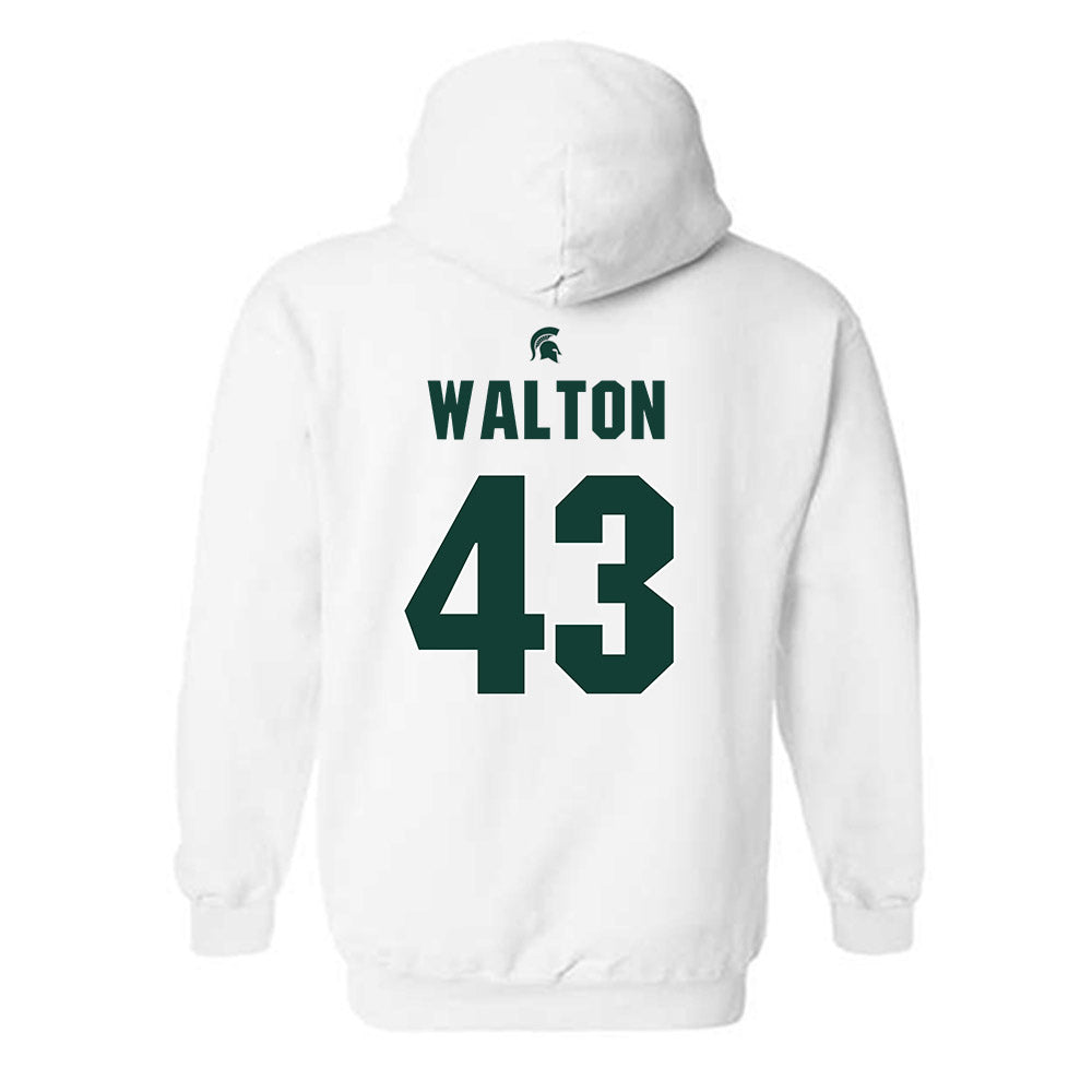 Michigan State - NCAA Men's Basketball : Colin Walton - Sports Shersey Hooded Sweatshirt-1