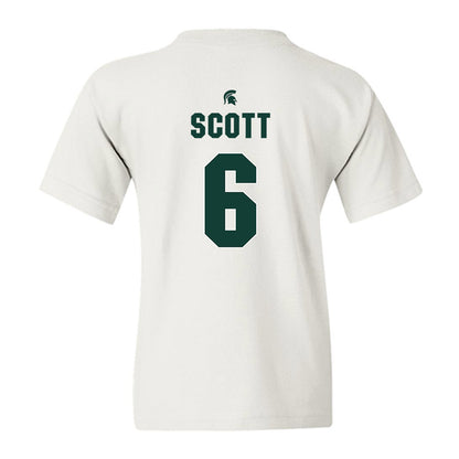 Michigan State - NCAA Men's Basketball : Jordan Scott - Sports Shersey Youth T-Shirt-1