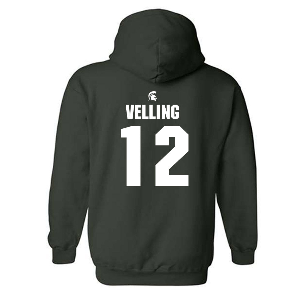 Michigan State - NCAA Football : Jack Velling - Generic Shersey Hooded Sweatshirt-1