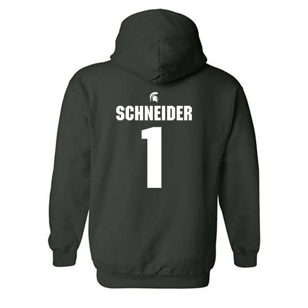 Michigan State - NCAA Women's Volleyball : Lia Schneider - Generic Shersey Hooded Sweatshirt-1