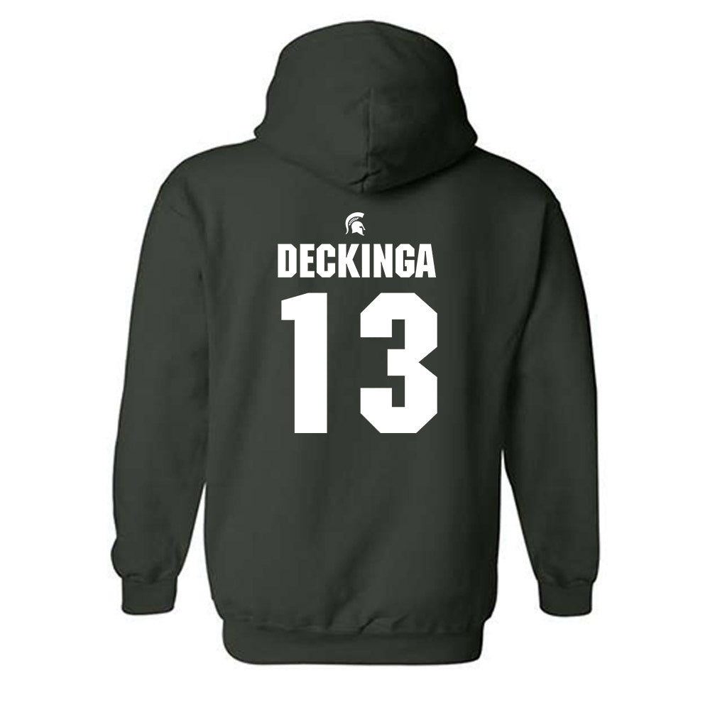 Michigan State - NCAA Baseball : CJ Deckinga - Generic Shersey Hooded Sweatshirt-1