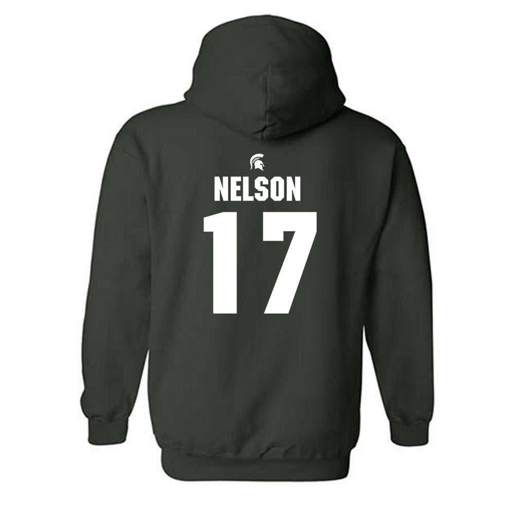 Michigan State - NCAA Men's Ice Hockey : Kaden Nelson - Generic Shersey Hooded Sweatshirt-1