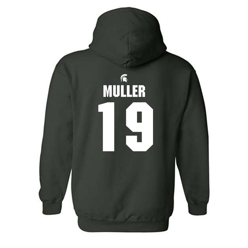 Michigan State - NCAA Men's Ice Hockey : Nicolas Muller - Generic Shersey Hooded Sweatshirt-1