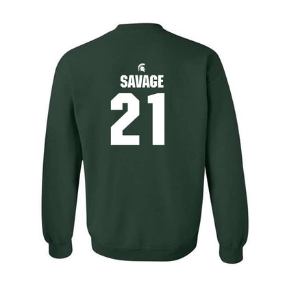 Michigan State - NCAA Men's Ice Hockey : Red Savage - Generic Shersey Crewneck Sweatshirt-1