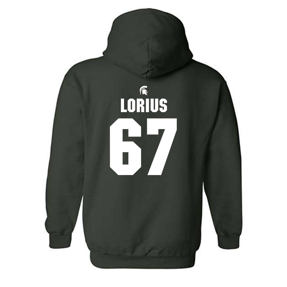 Michigan State - NCAA Football : Hayden Lorius - Generic Shersey Hooded Sweatshirt-1