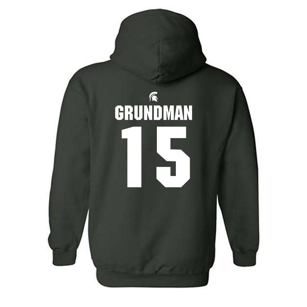 Michigan State - NCAA Baseball : Gannon Grundman - Generic Shersey Hooded Sweatshirt-1