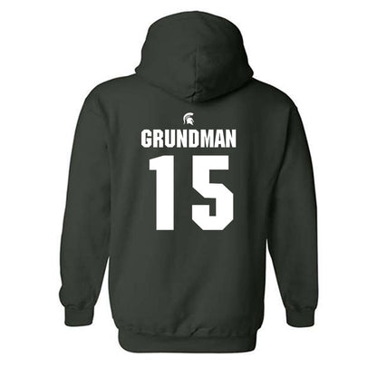 Michigan State - NCAA Baseball : Gannon Grundman - Generic Shersey Hooded Sweatshirt-1