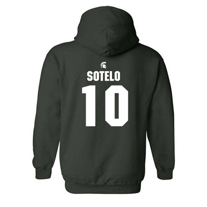Michigan State - NCAA Women's Basketball : Ines Sotelo - Generic Shersey Hooded Sweatshirt-1