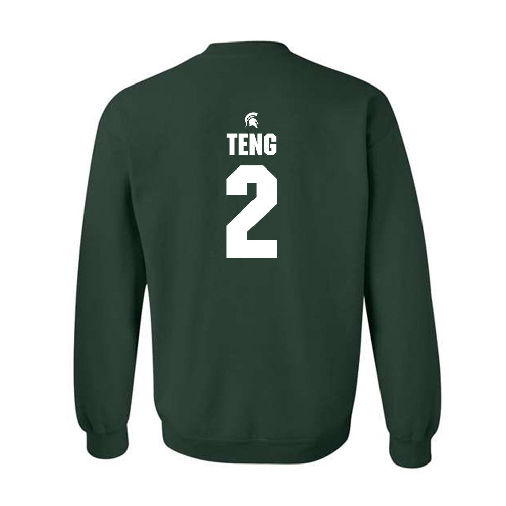 Michigan State - NCAA Men's Basketball : Kur Teng - Generic Shersey Crewneck Sweatshirt-1