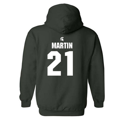 Michigan State - NCAA Women's Soccer : Maleeya Martin - Generic Shersey Hooded Sweatshirt-1