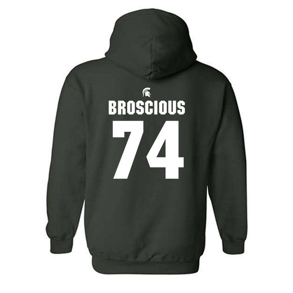 Michigan State - NCAA Football : Gavin Broscious - Generic Shersey Hooded Sweatshirt-1