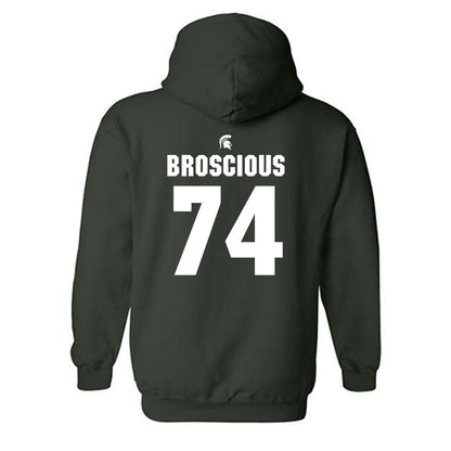 Michigan State - NCAA Football : Gavin Broscious - Generic Shersey Hooded Sweatshirt-1