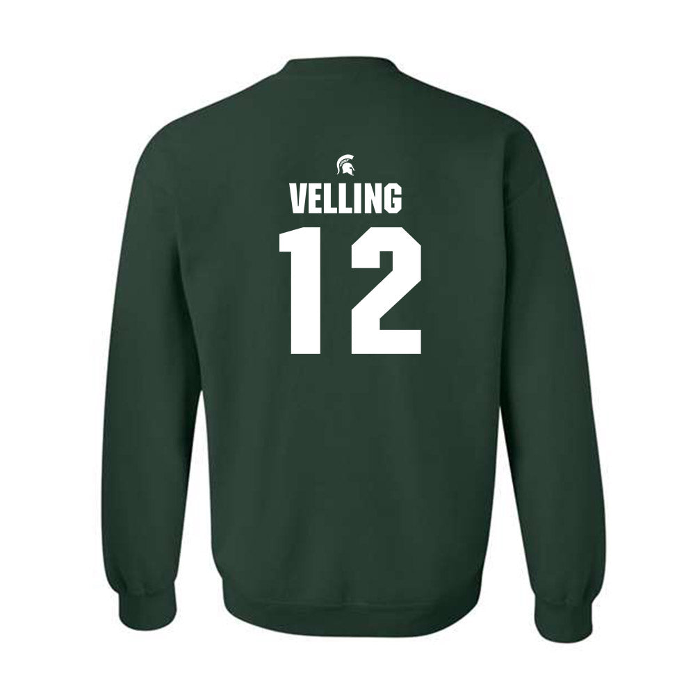 Michigan State - NCAA Football : Jack Velling - Generic Shersey Crewneck Sweatshirt-1