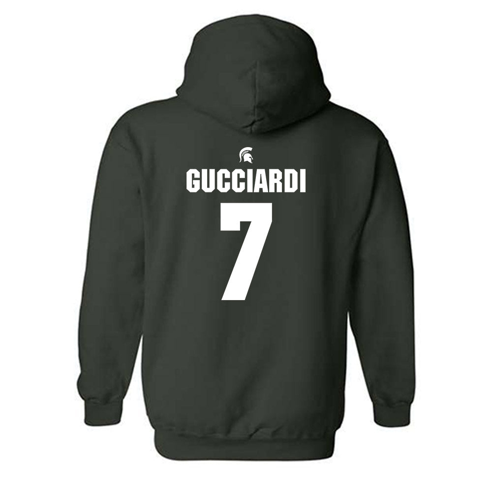 Michigan State - NCAA Men's Ice Hockey : David Gucciardi - Generic Shersey Hooded Sweatshirt-1