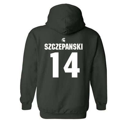 Michigan State - NCAA Baseball : Tommy Szczepanski - Generic Shersey Hooded Sweatshirt-1