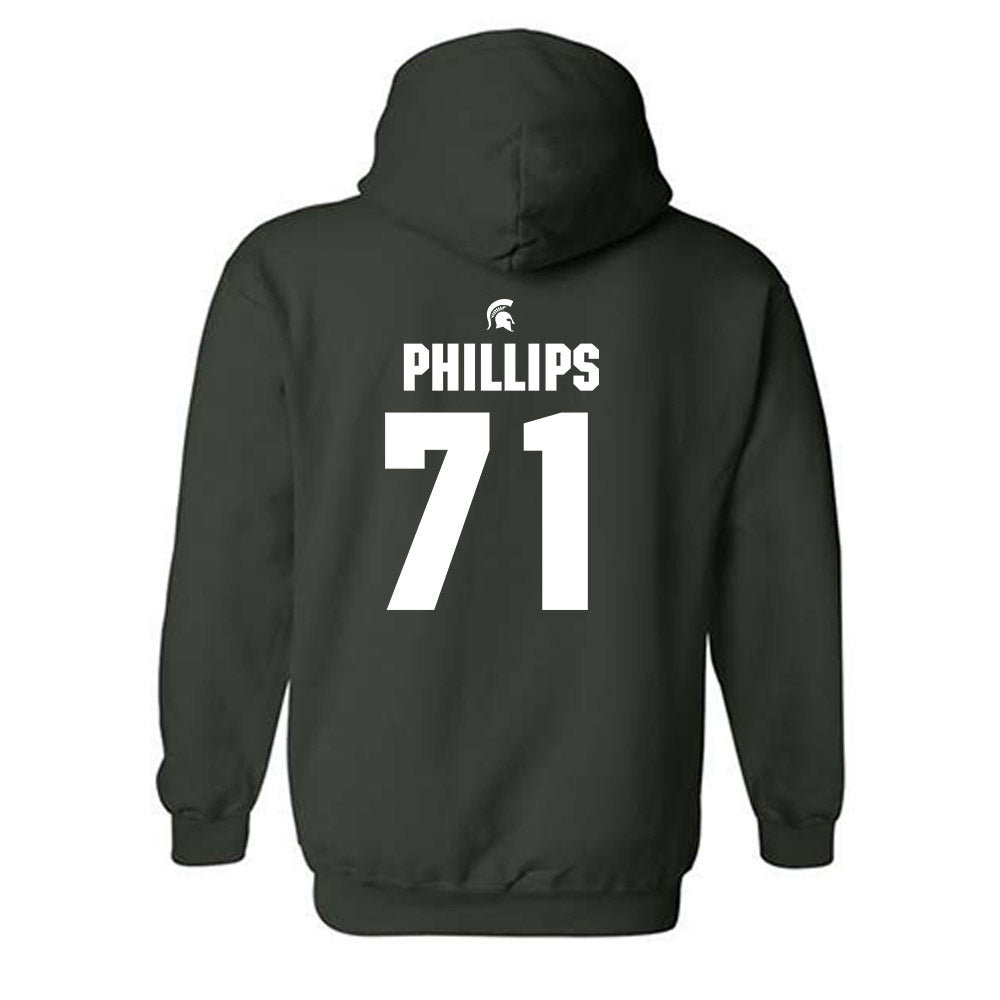 Michigan State - NCAA Football : Kristian Phillips - Generic Shersey Hooded Sweatshirt-1