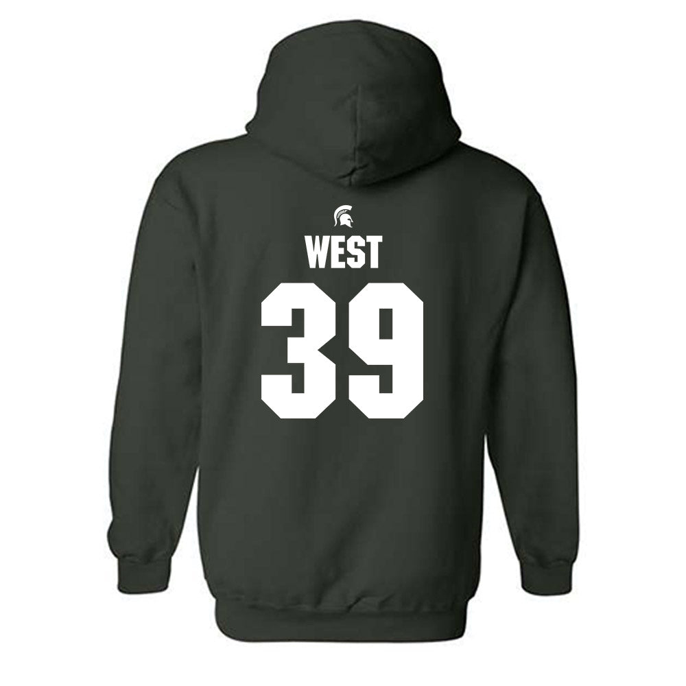 Michigan State - NCAA Football : Elisha West - Generic Shersey Hooded Sweatshirt-1