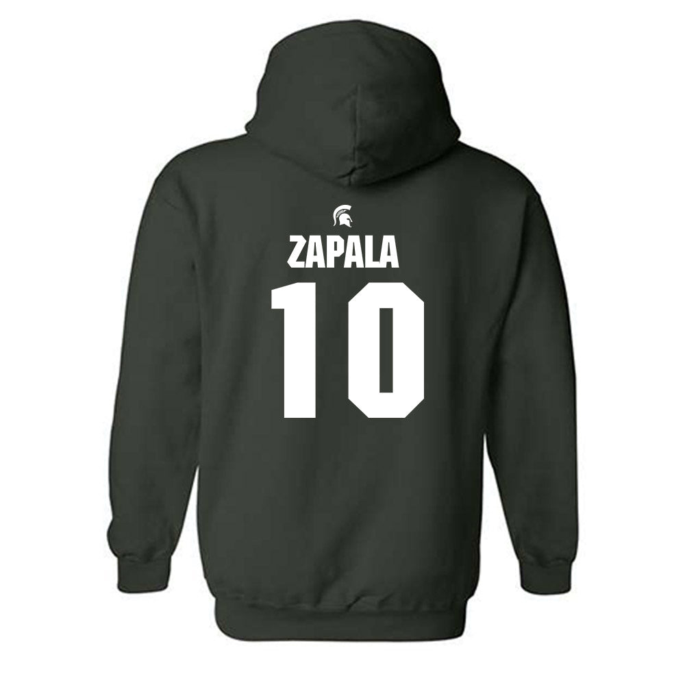 Michigan State - NCAA Men's Basketball : Szymon Zapala - Generic Shersey Hooded Sweatshirt