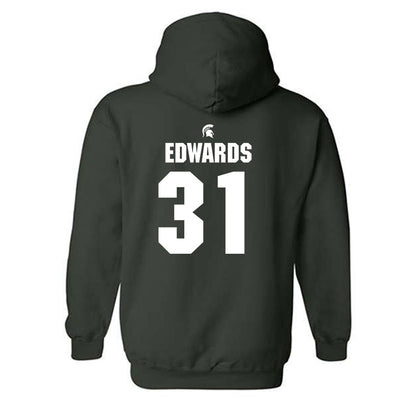 Michigan State - NCAA Football : Deuce Edwards - Generic Shersey Hooded Sweatshirt-1