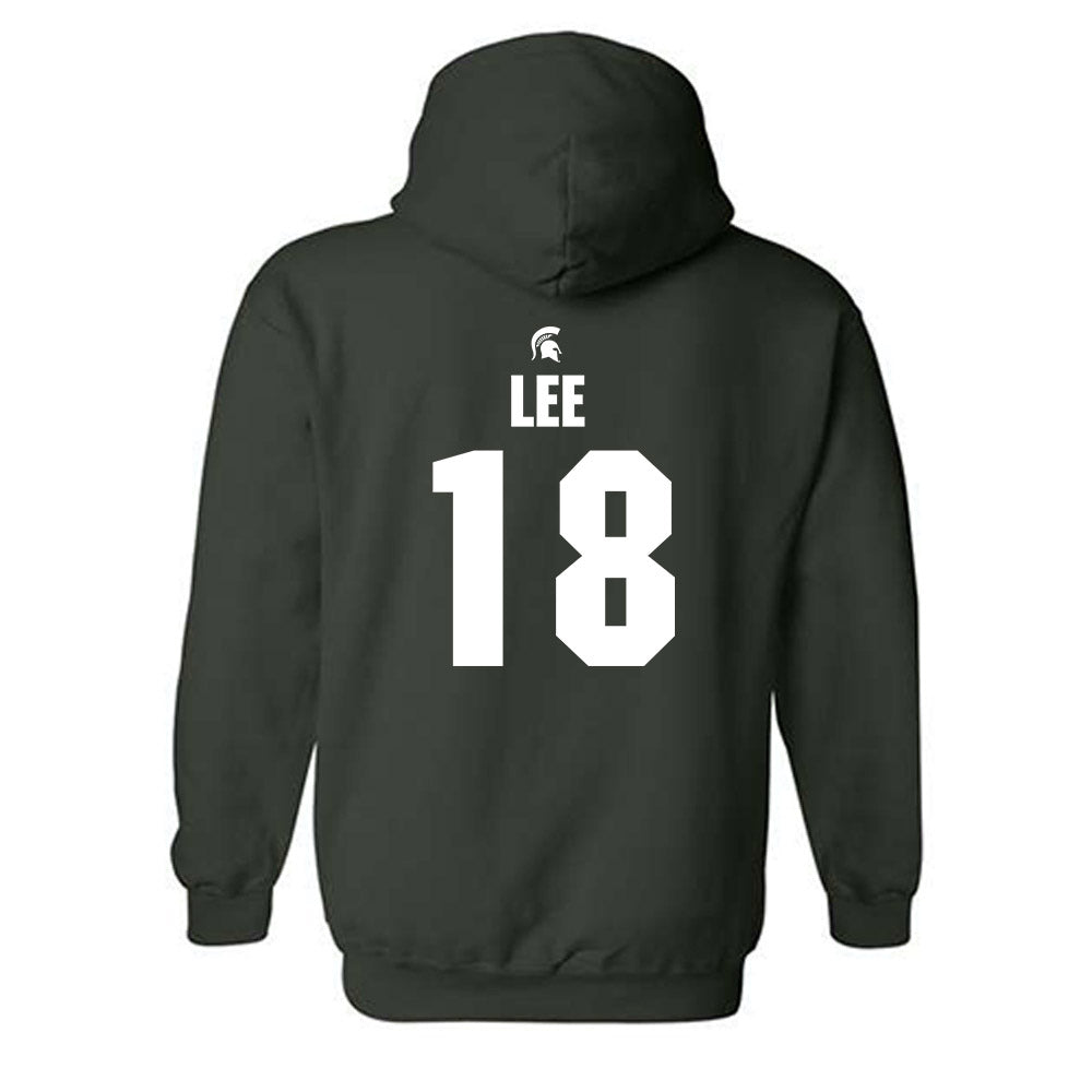Michigan State - NCAA Men's Ice Hockey : Ryker Lee - Generic Shersey Hooded Sweatshirt-1