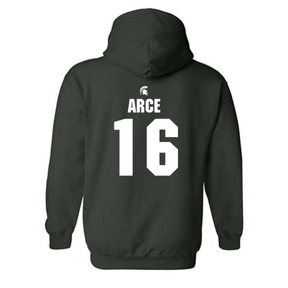 Michigan State - NCAA Men's Soccer : Colin Arce - Generic Shersey Hooded Sweatshirt