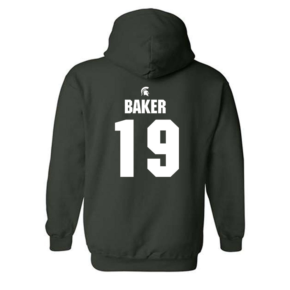 Michigan State - NCAA Men's Ice Hockey : Austin Baker - Generic Shersey Hooded Sweatshirt-1