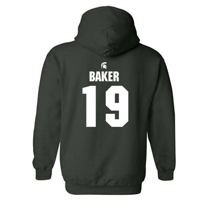 Michigan State - NCAA Men's Ice Hockey : Austin Baker - Generic Shersey Hooded Sweatshirt-1