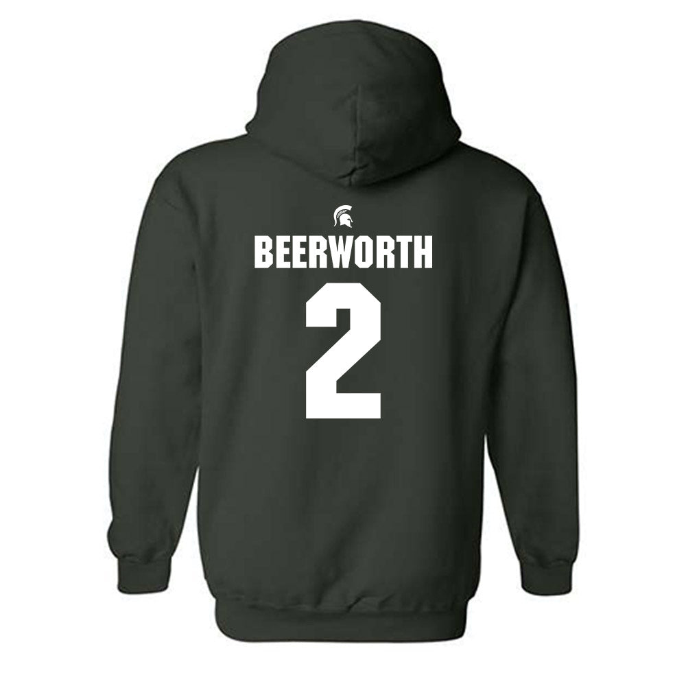 Michigan State - NCAA Women's Soccer : Sofia Beerworth - Generic Shersey Hooded Sweatshirt-1