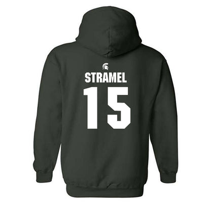 Michigan State - NCAA Men's Ice Hockey : Charlie Stramel - Generic Shersey Hooded Sweatshirt-1