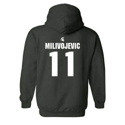 Michigan State - NCAA Football : Alessio Milivojevic - Generic Shersey Hooded Sweatshirt-1