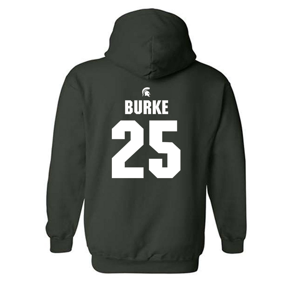 Michigan State - NCAA Men's Ice Hockey : Cole Burke - Generic Shersey Hooded Sweatshirt-1