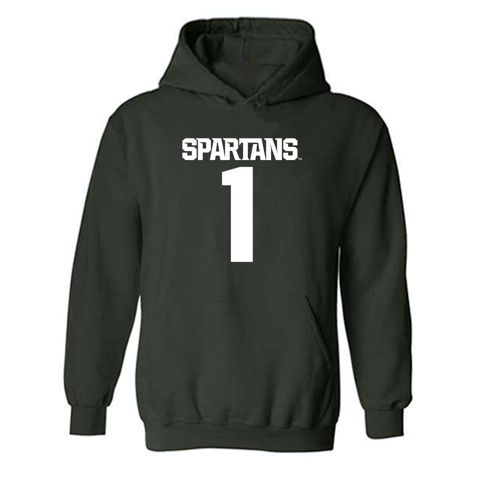 Michigan State - NCAA Men's Ice Hockey : Trey Augustine - Generic Shersey Hooded Sweatshirt-0