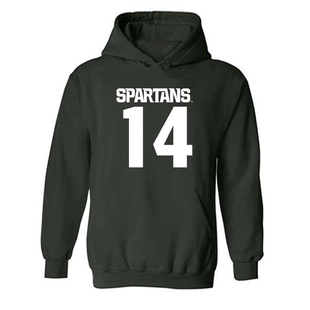 Michigan State - NCAA Baseball : Tommy Szczepanski - Generic Shersey Hooded Sweatshirt-0