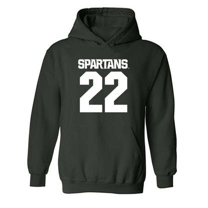 Michigan State - NCAA Women's Volleyball : Carmen Waye - Generic Shersey Hooded Sweatshirt-0