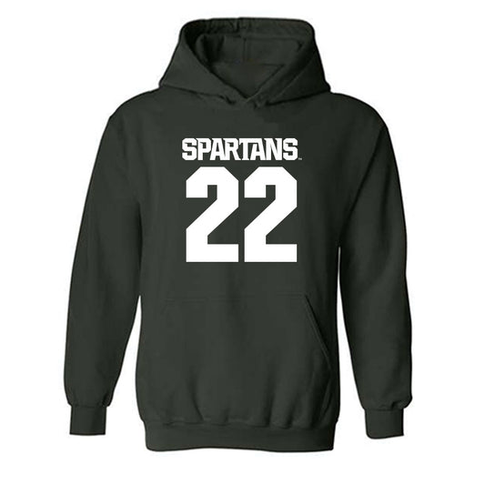 Michigan State - NCAA Women's Volleyball : Carmen Waye - Generic Shersey Hooded Sweatshirt-0