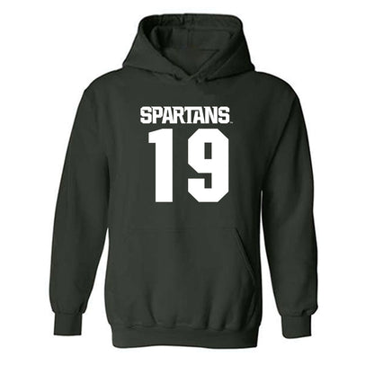 Michigan State - NCAA Men's Ice Hockey : Austin Baker - Generic Shersey Hooded Sweatshirt-0
