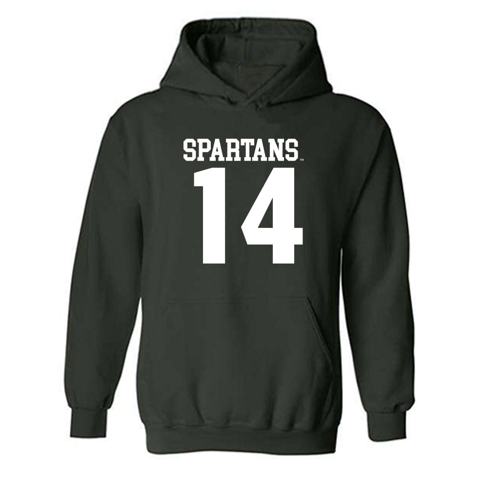 Michigan State - NCAA Women's Basketball : Grace VanSlooten - Generic Shersey Hooded Sweatshirt