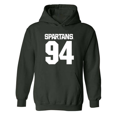Michigan State - NCAA Football : Cal Thrush - Generic Shersey Hooded Sweatshirt-0