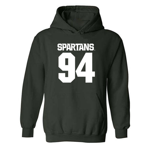 Michigan State - NCAA Football : Cal Thrush - Generic Shersey Hooded Sweatshirt-0