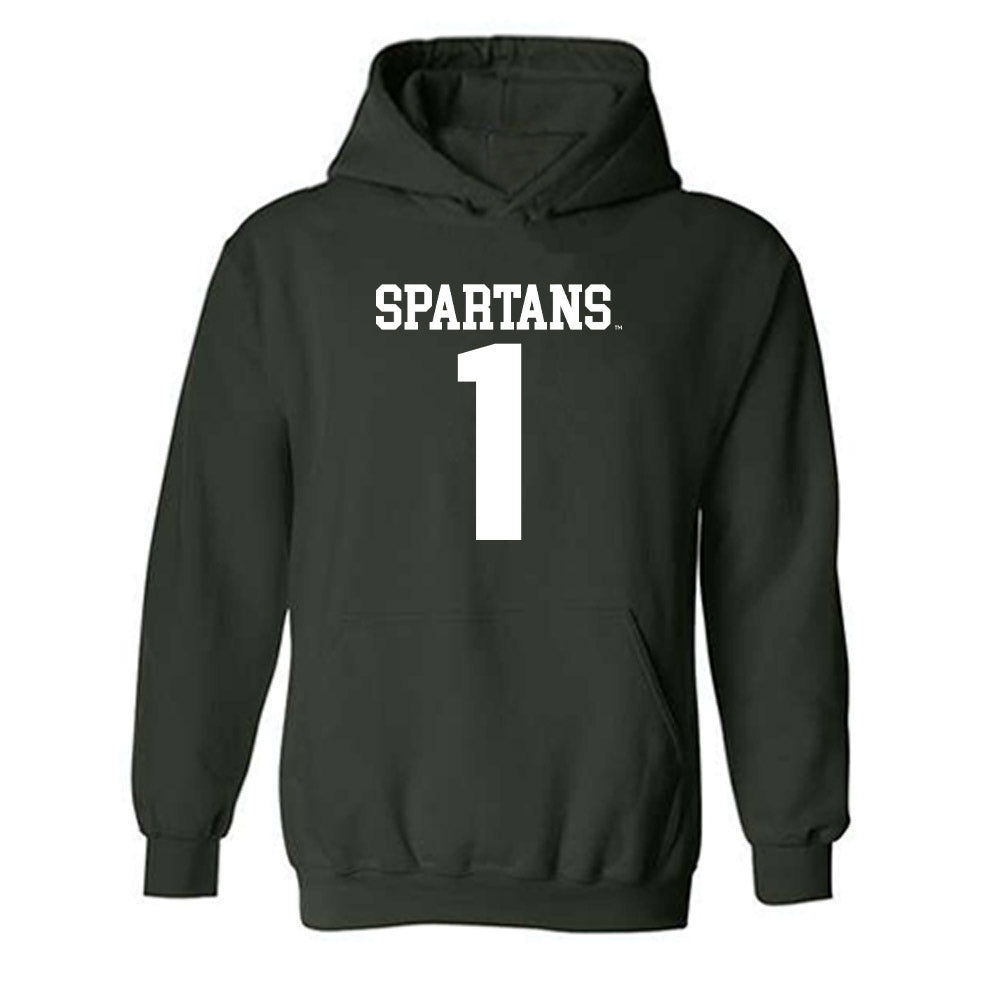 Michigan State - NCAA Men's Soccer : Michael Sly Jr - Generic Shersey Hooded Sweatshirt