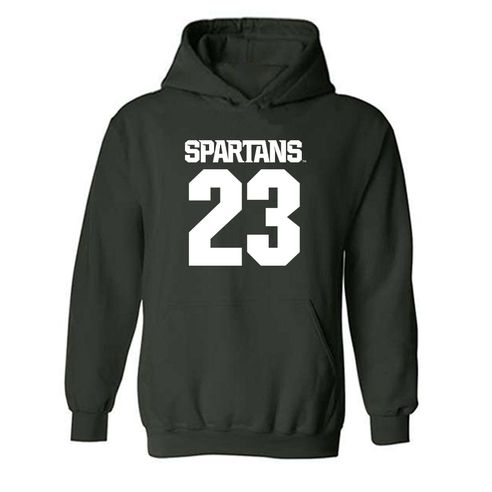Michigan State - NCAA Women's Basketball : Jalyn Brown - Generic Shersey Hooded Sweatshirt-0