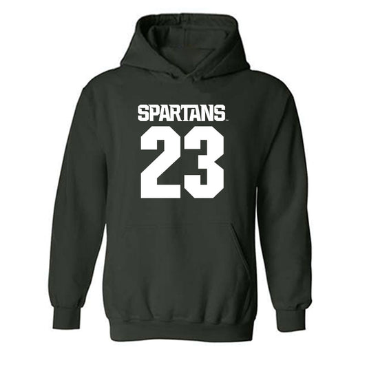 Michigan State - NCAA Women's Basketball : Jalyn Brown - Generic Shersey Hooded Sweatshirt-0